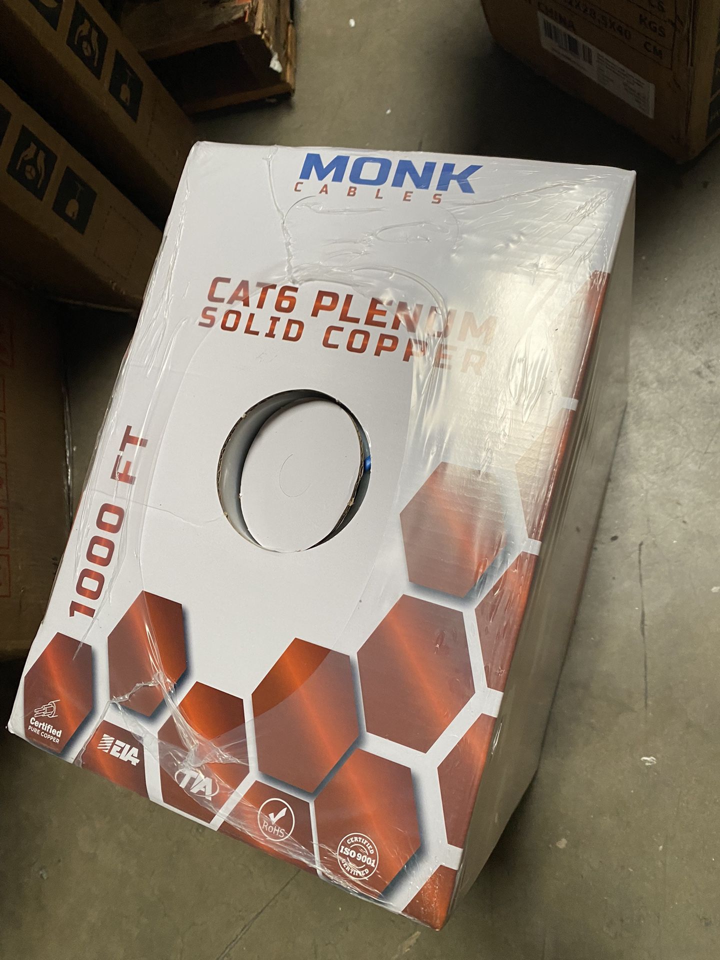 Cat6 Plenum Pure Copper 1000Ft – 23AWG, CMP Rated, UTP, 550MHz Ethernet Cable - View #3