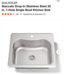 Kohler Stainless steel 25” sink