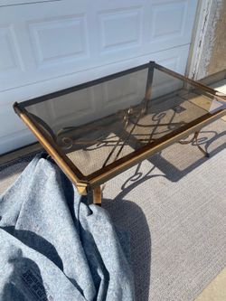Beautiful metal and glass coffee table $45