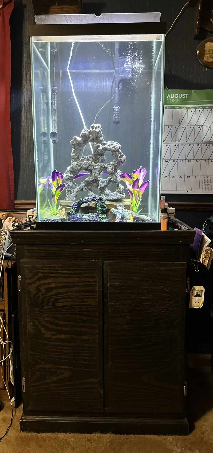 42 Gal Tall Aquarium And Cabinet Stand With Storage