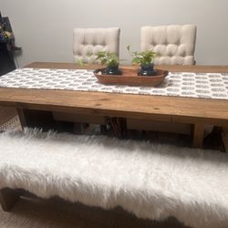 Farm Dining Table  Solid Wood 