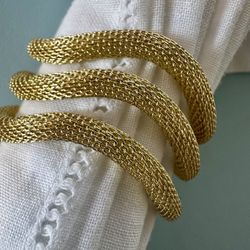 Dinner Napkin Cuffs Gold Tone 