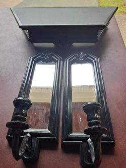 Vintage candle, Holder  with mirror and shelf.