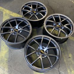 BBS RIA Style Hyper Black Wheels 18" 8J +40 (5X112) New Set of 4 Rims