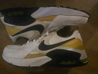 Nike Air Max Excee sneakers White/Obsidian-Wheat Gold-Lime Glow. Size 10