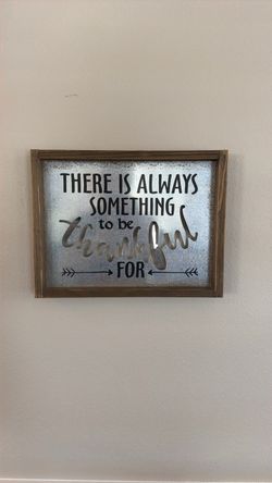 Farmhouse Thankful Wall Sign with Wood Frame