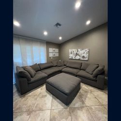City Furniture 6 Piece Nixon Sectional With Ottoman 