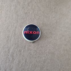 Vintage Nixon Pinback Button, Black , Red & White