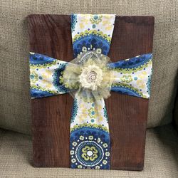 Handmade Wooden Cross Plaque 