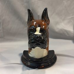 Vintage Ceramic Boxer Bookend