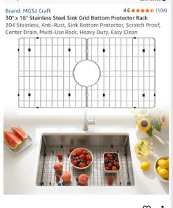 Stainless steel sink grid