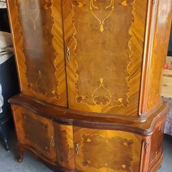 Antique  Marble Top Bar Cabinet  Painting  As A Custom 