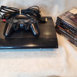 Sony PlayStation 3 PS3 Super Slim CECH-4201B Console Controller 6 Games Bundle