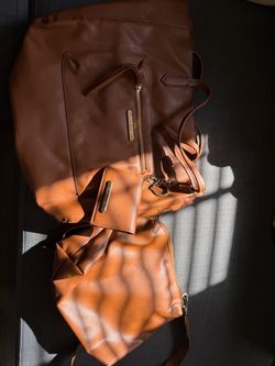 Steve Madden Brown Pebbled Faux Leather Tote Bag
