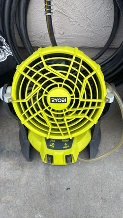 Ryobi fan with pump blows out mist good condition 40$