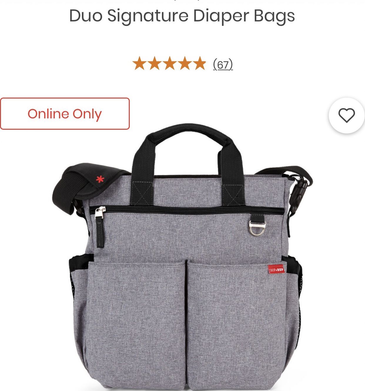 Skip Hop Messenger Diaper Bag without Changing Pad, Duo Signature, Heather Grey. Condition is "Used". See pictures ask questions and make an offer!