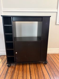 Rolling Bar Cart Liquor Cabinet