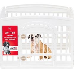 Pet Playpen, 4 Panel, With Door, 35x35x24 Inch