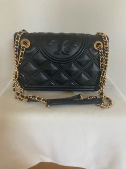 Tory Burch Black Soft Fleming Small Shoulder Bag