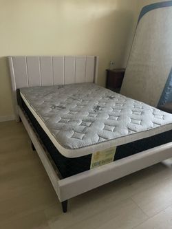 New bed frame with mattress queen size