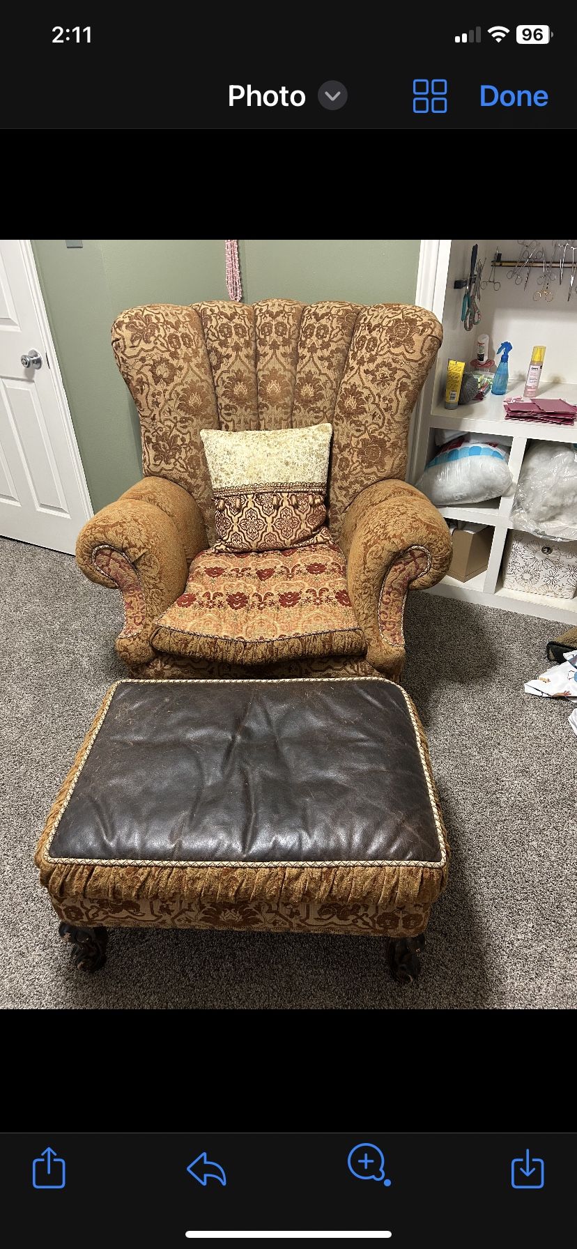 Jeff Zimmerman French Provincial Style Channel Back Armchair