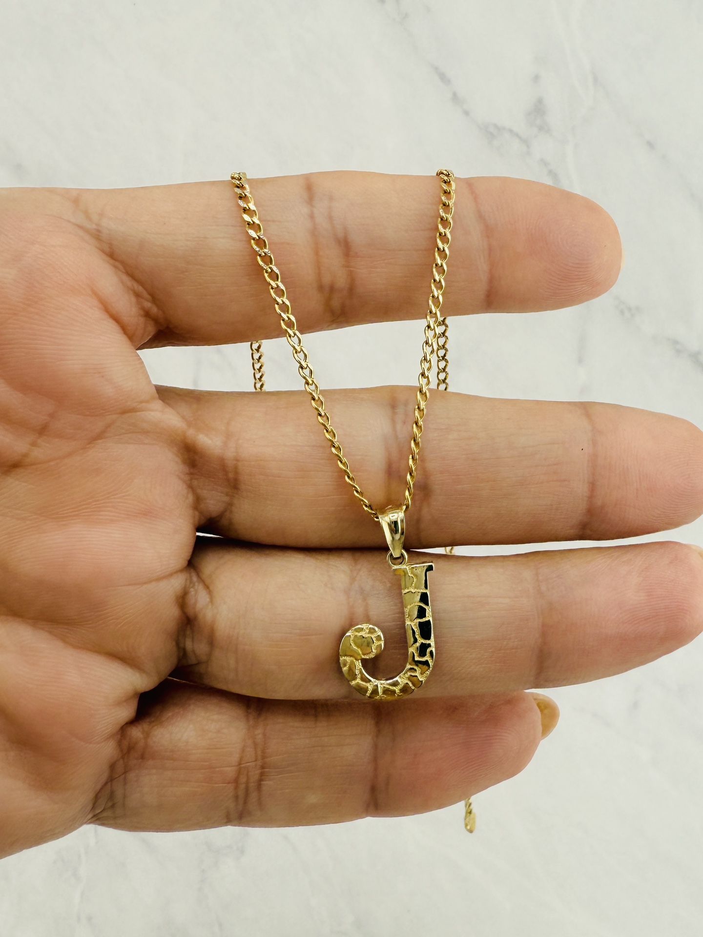 10k Necklace And Pendant Initial J Baby Cadena Y Dije Inicial De Bebe