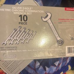 Silver Eagle SRCM102SE Metric Chrome Combination Wrench Set - 10pc