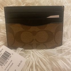 Coach Monogram Slim Leather Card Wallet