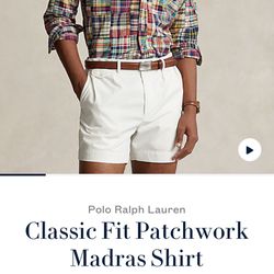 Ralph Lauren Polo Classic Patchwork Madras Shirt Size Large