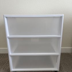 Sterilite 3 Drawer Storage Rolling Cart, White