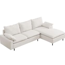 BRAND NEW (in It’s Original Box) Modern Linen L-shaped Sectional Sofa-Brand New