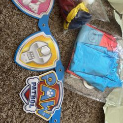 Paw Patrol Paper Banner 5 Ft and Plastic Tablecloths