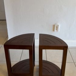 Tables of solid wood corners vintage style (set of 2)