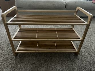 3-tier natural bamboo shoe rack and organizer
