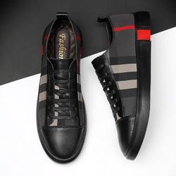 New Men's Genuine Leather Designer Shoes Plaid. Size 11 12 And 13