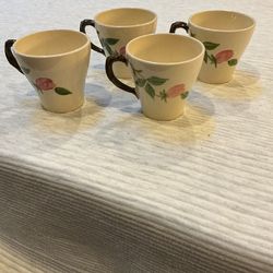 Franciscan Desert, Rose, vintage coffee mugs set of 4