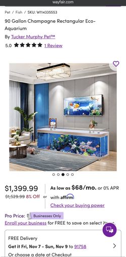 Brand New 90 Gallon Wayfair Tank