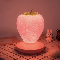 Strawberry Night Light Silicone Table Lamp USB Rechargeable 