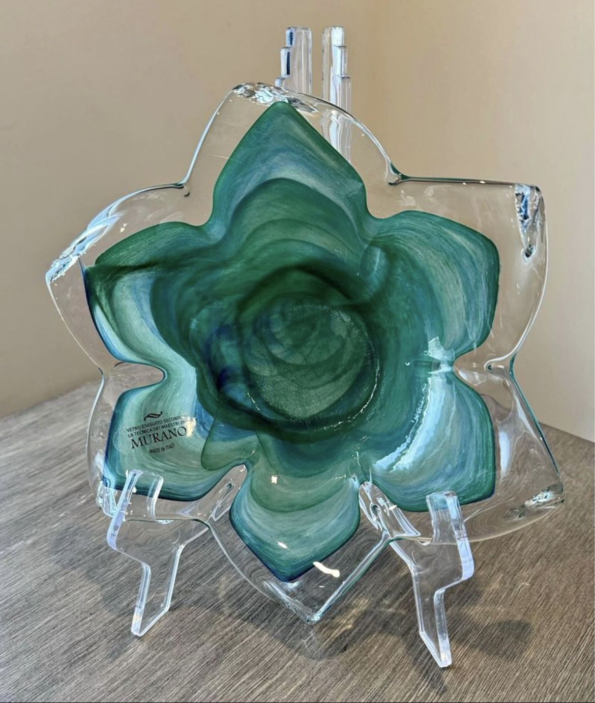 Gorgeous Murano Bowl On Stand 9”