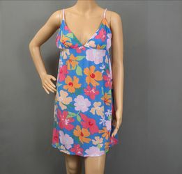 Billabong Floral Mini Slip Dress Women’s M Boho Spaghetti Strap Summer