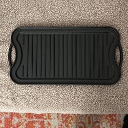 NutriChef Reversible Cast Iron Griddle – Flat & Grill Sides, Extra-Wide, Oven Safe, PFOA & PFOS Free, Compatible with Multiple Stovetops