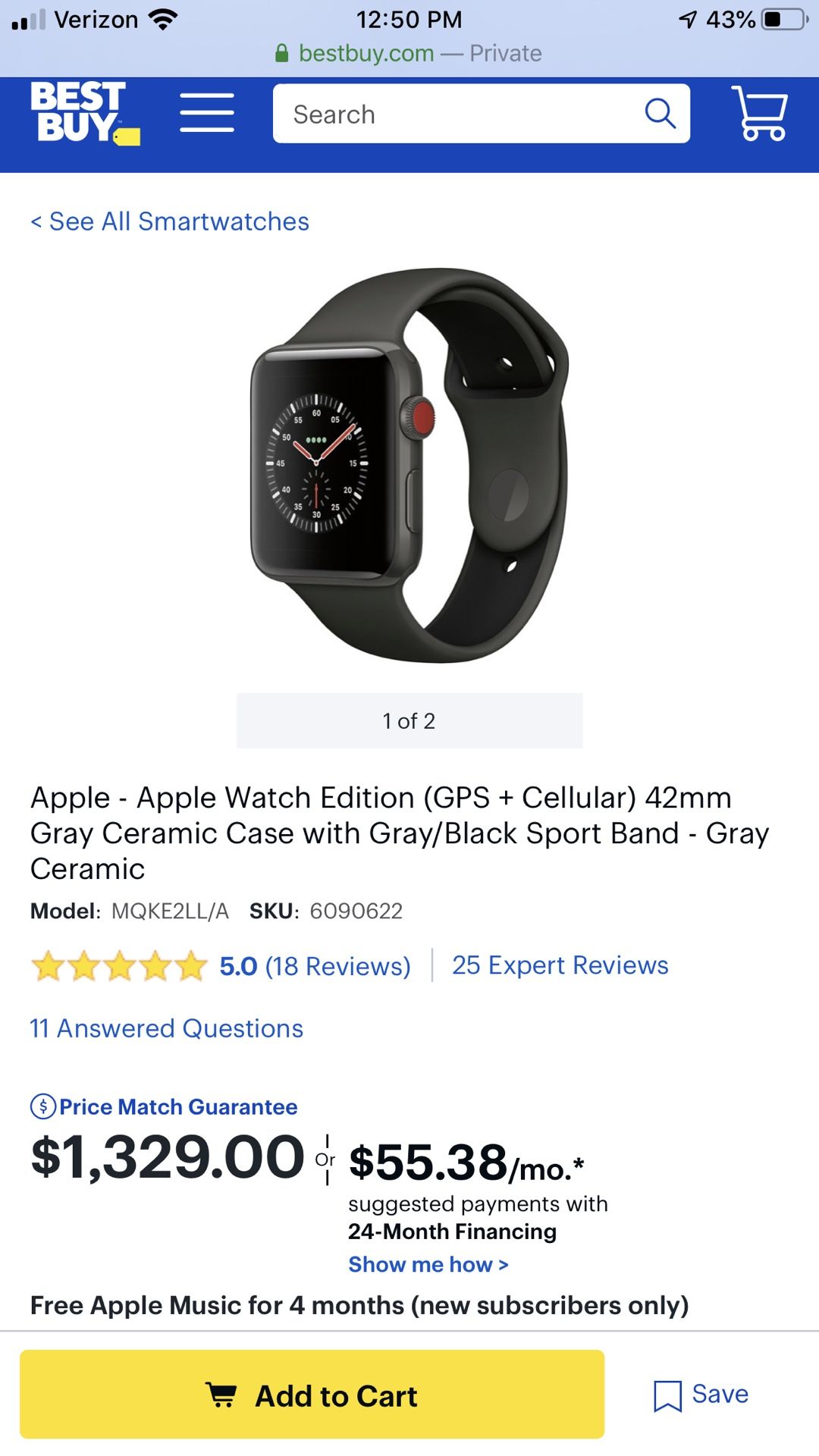 Ceramic case Apple Watch series (special edition)