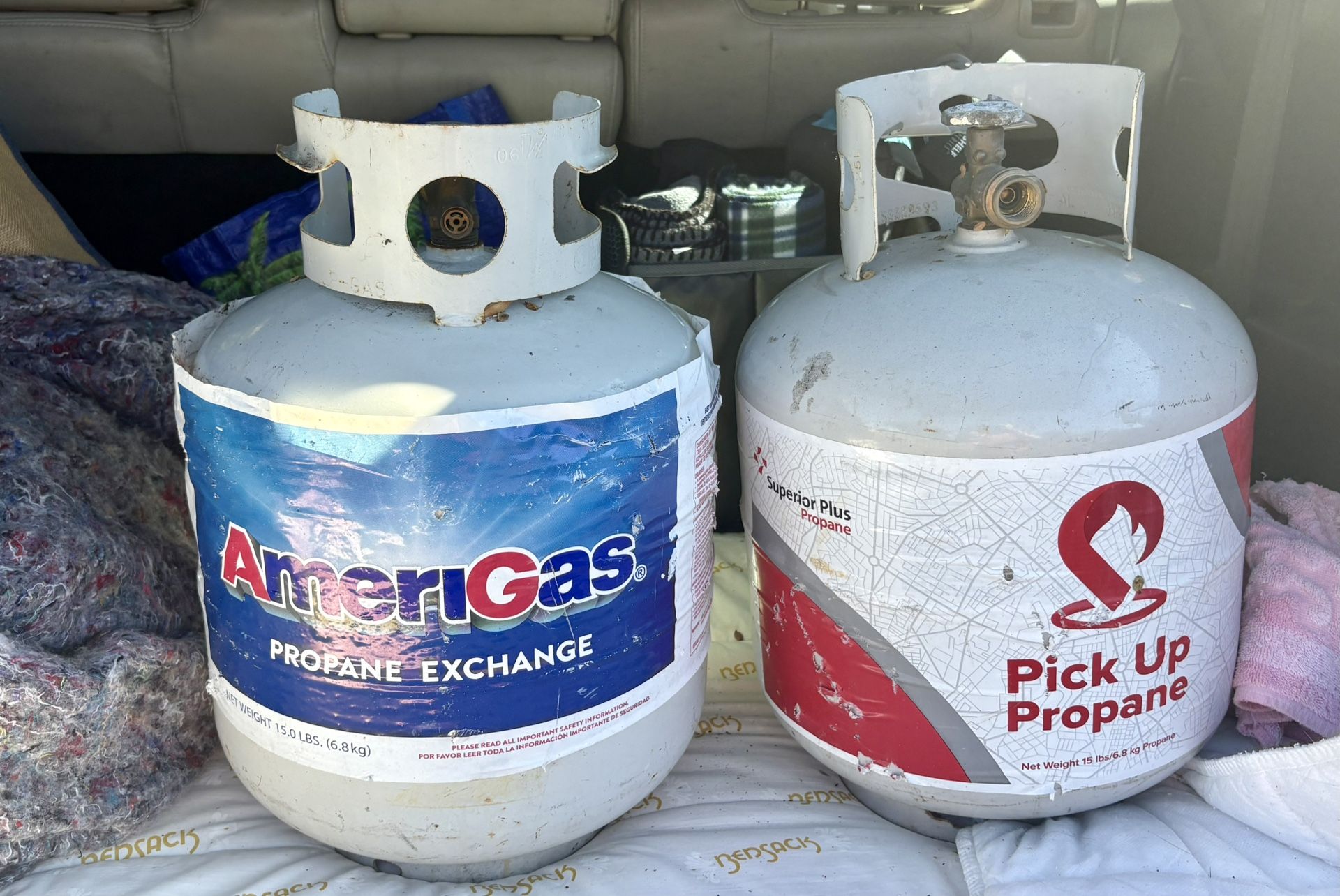 (2) Propane Tank Spares- 15 Lbs Capacity (Good for Refill or Exchange) $20 EACH