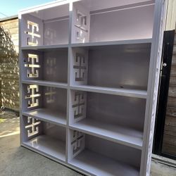 Large White Bookcase Shelving Wall Unit