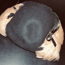 Angelic Black & Pink Coralie Vintage Feather Hat