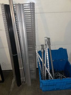 Metal closet shelves