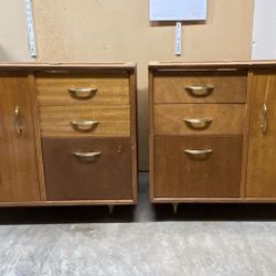 TWO OLD WOODEN CABINETS $50