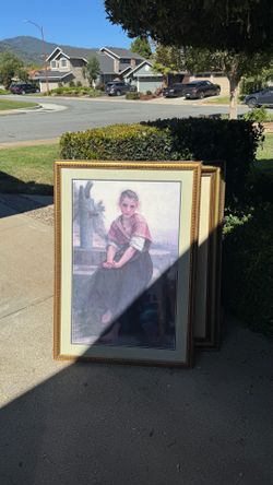 Large Framed Vintage Style Wall Art Print