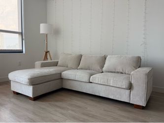 NEW Cream/Beige Sectional Sofa with Storage & USB Charging