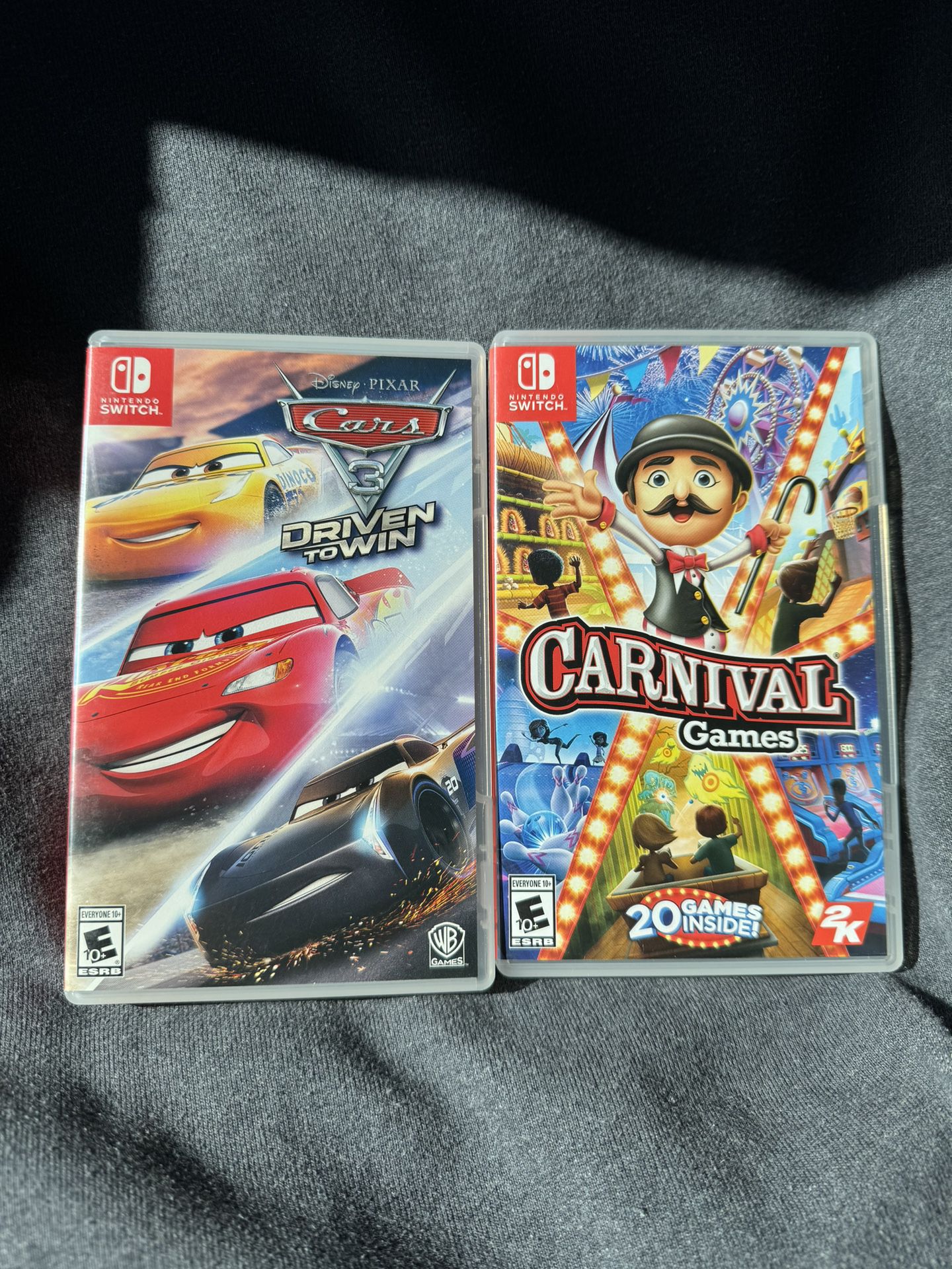 Nintendo Switch Carnival Games And Cars 3 Driven to Win Video Games